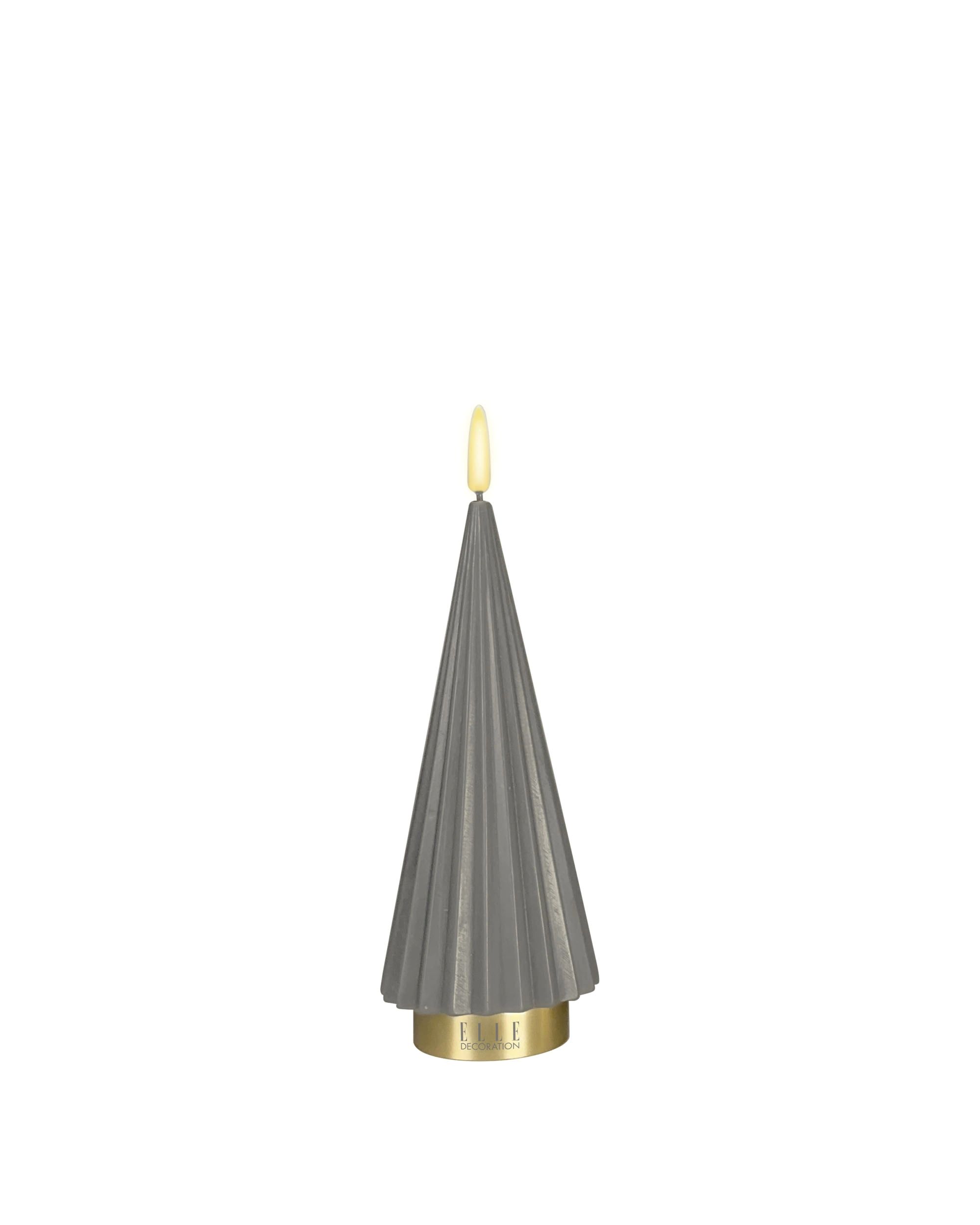 BOREAL LED-Kerze in Tannenbaumform - festliche Deko Taupe, Größe L