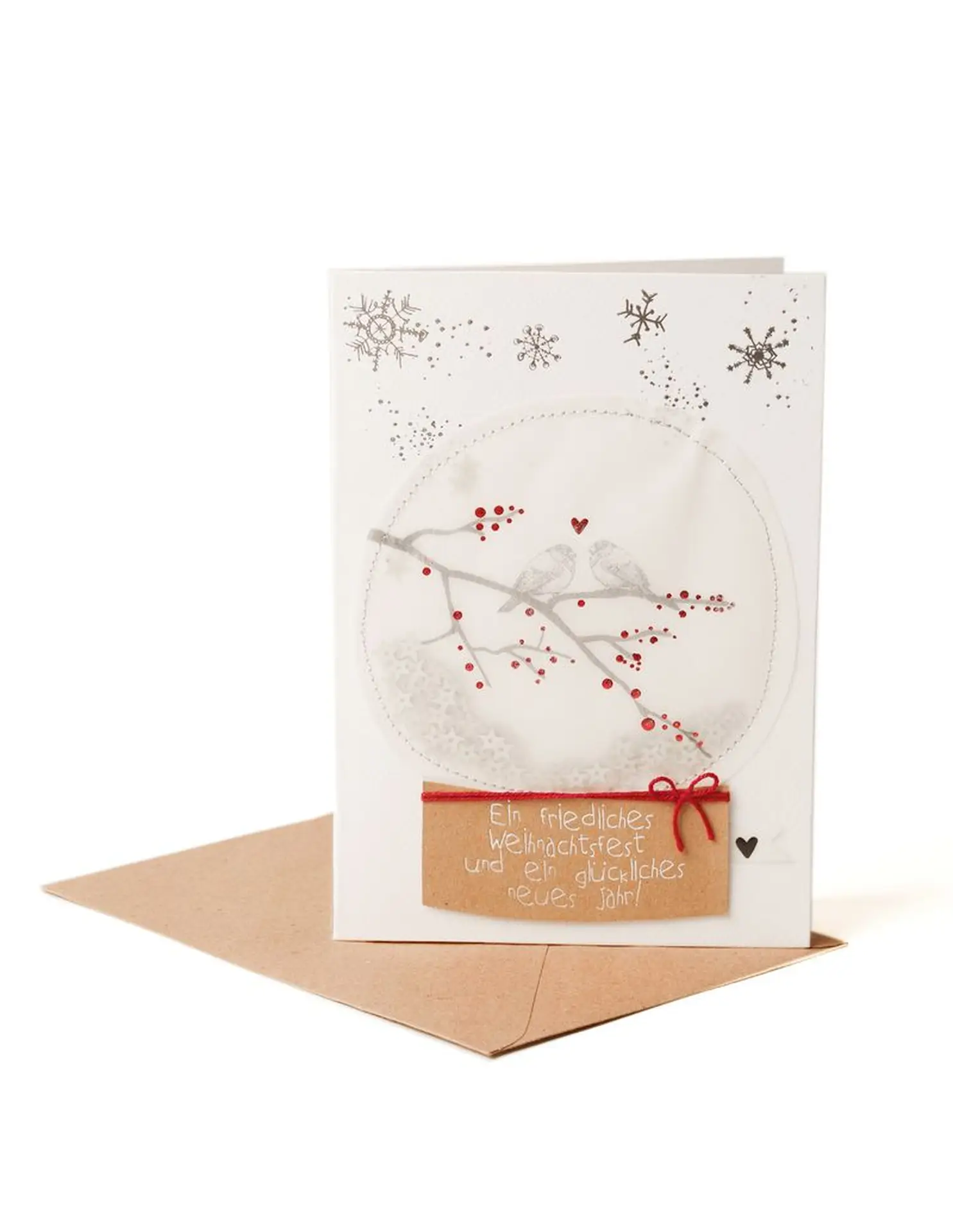 Schneekugelkarte Mistelzweig - Weihnachten
