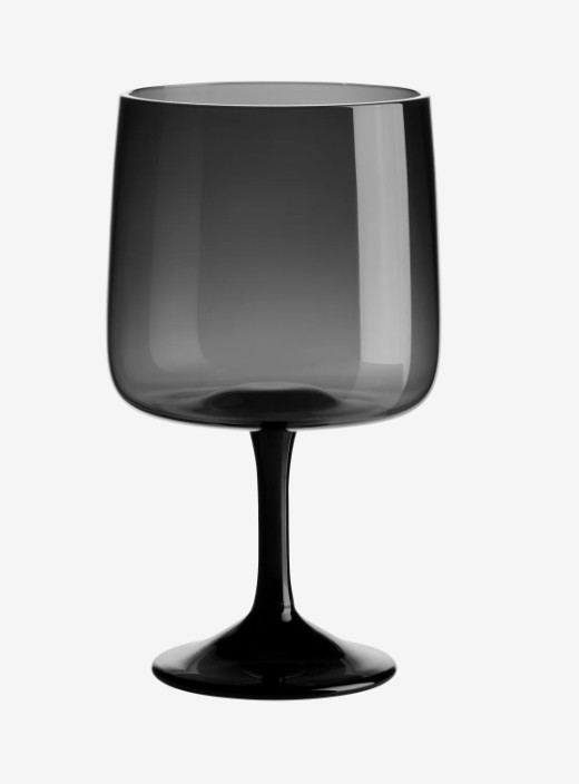 Stielglas grau - Modernes Trinkglas mit elegantem Fuß in Rauchoptik