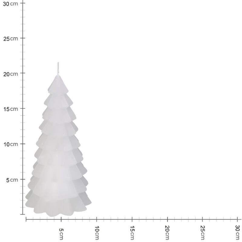 XMAS-Tree Kerze Weiß - Festliche Tannenform Höhe 20 cm