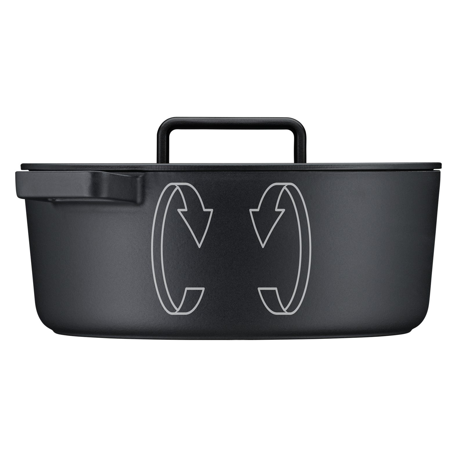 Flavour Ovaler Gusseisen-Bräter 33 x 26 cm mit Aromadeckel, Schwarz Flavour Ovaler Gusseisen-Bräter 33 x 26 cm mit Aromadeckel, Schwarz