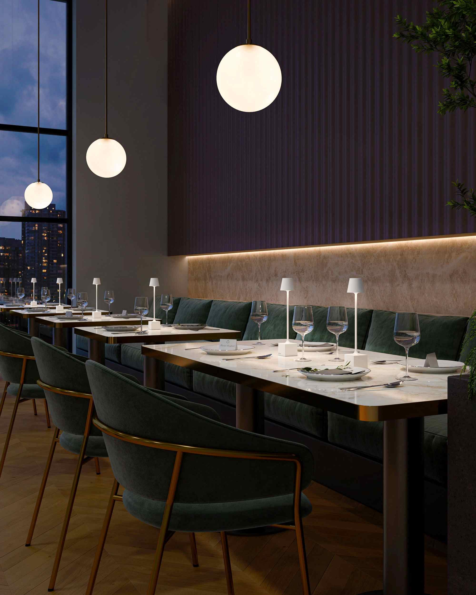 DAVE standfeste Akku-Tischleute Indoor und Outdoor olivgrün