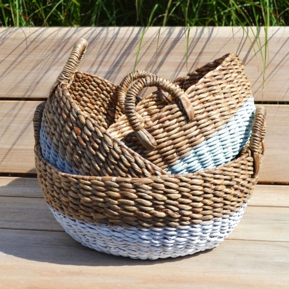 Korb Wasserhyazinthe mit Henkel – Aufbewahrungskorb mint S 35 x 24 cm