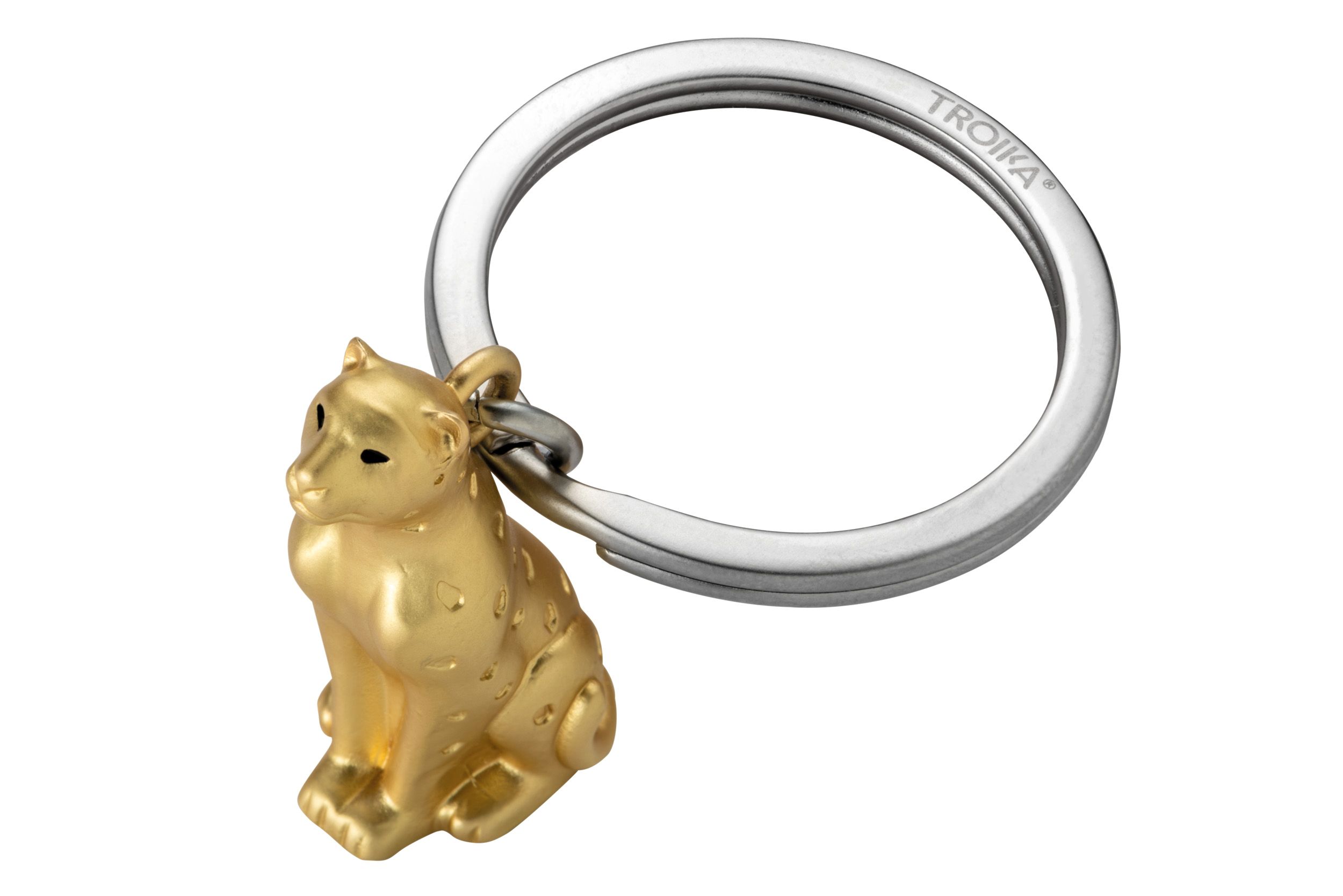 Schlüsselanhänger Leopold Metallguss - 3D-Tierfigur, gold/silber Schlüsselanhänger Leopold Metallguss - 3D-Tierfigur, gold/silber
