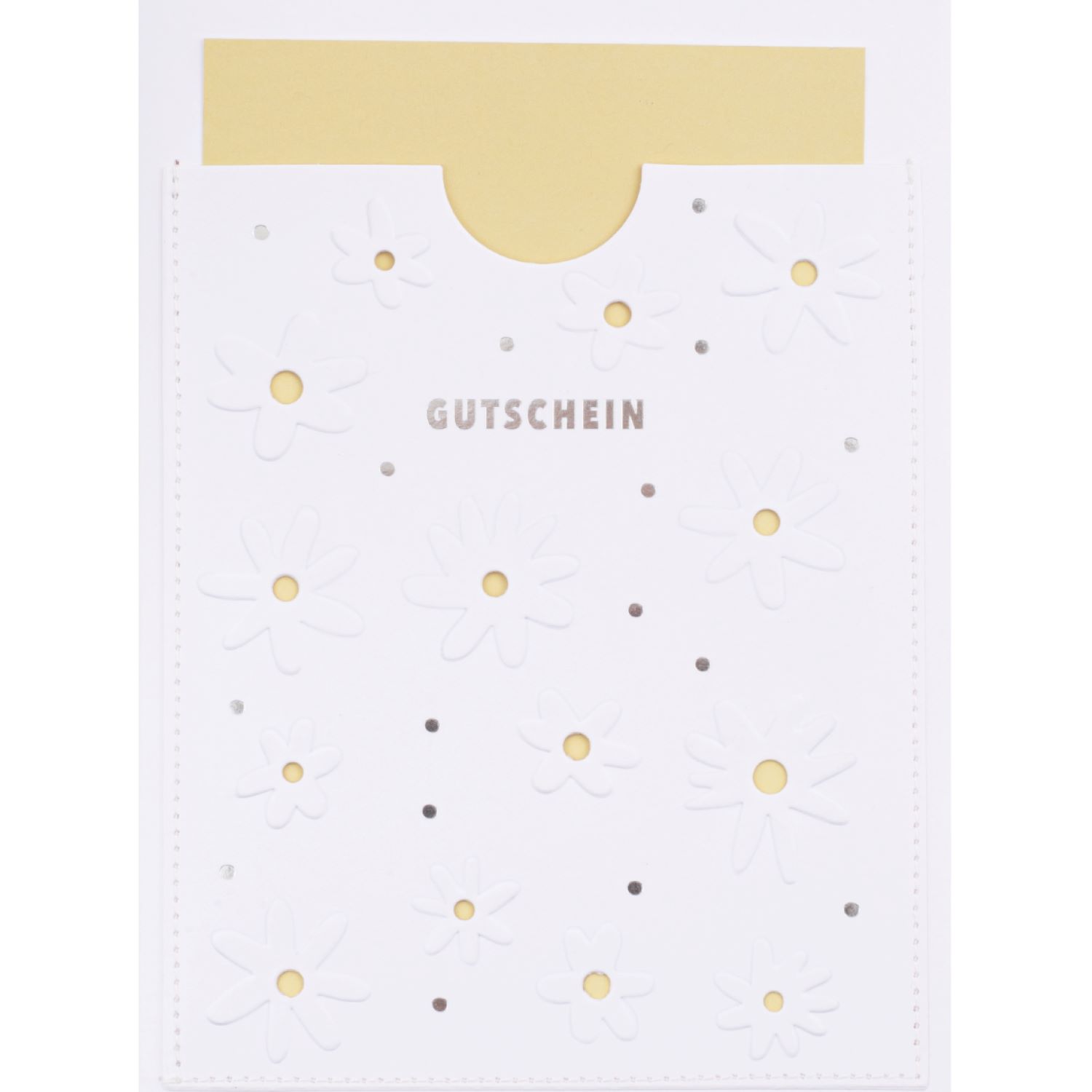 Gutscheinkarte Blütenprägung – edle Karte mit Reliefdesign