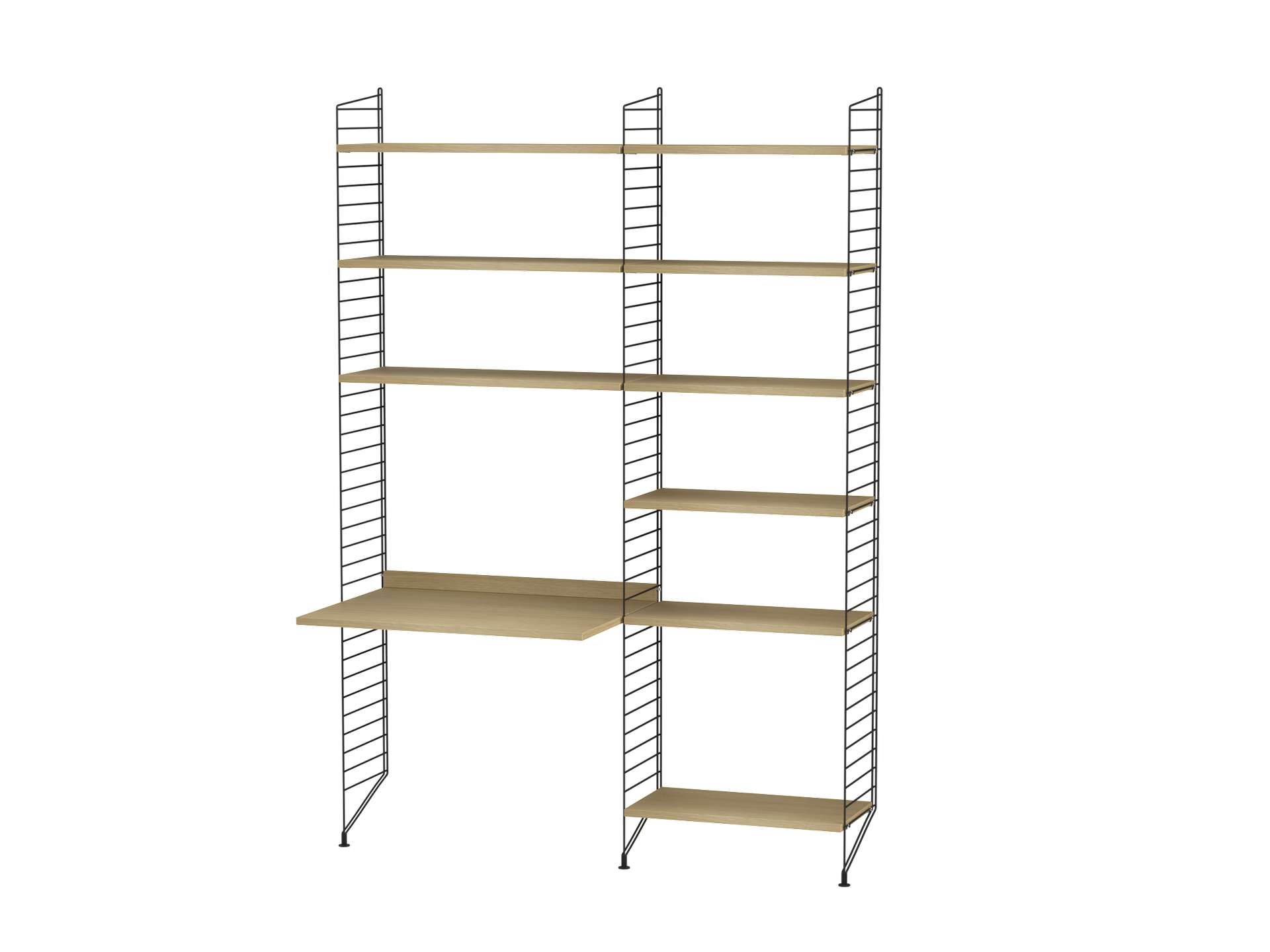 Regalwand mit Schreibtischplatte Schwarz Eiche