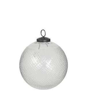 Christbaumkugel Kelston mit Diamantschliff aus Glas