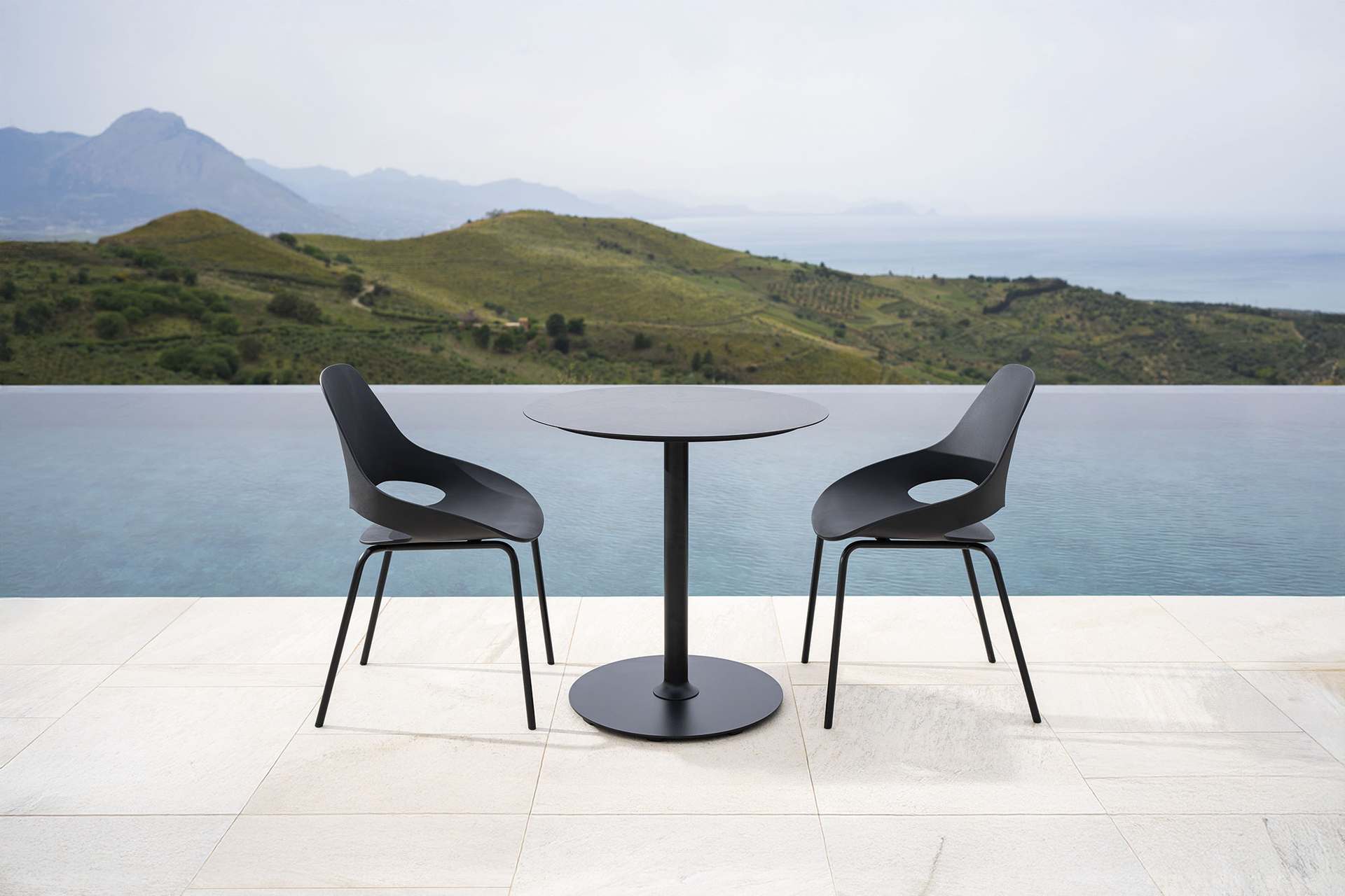 Pico Cafe-Tisch Outdoor Quadratisch Zitronengelb Quadratisch 70 x 70 cm