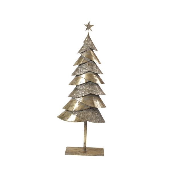 Metall Weihnachtsbaum in Gold und Grau – stilvolle Weihnachtsdeko