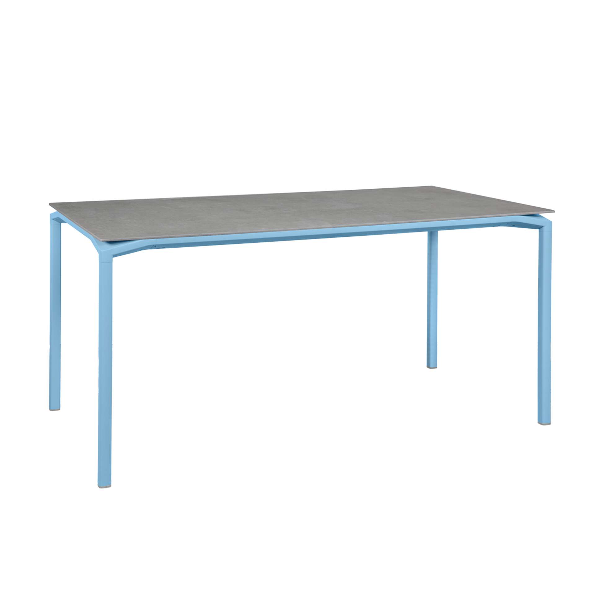 Calvi Outdoor-Gartentisch Mineral Grau-Kreta 160x80 cm mit Dekton® Platte E1 Maya-Blau