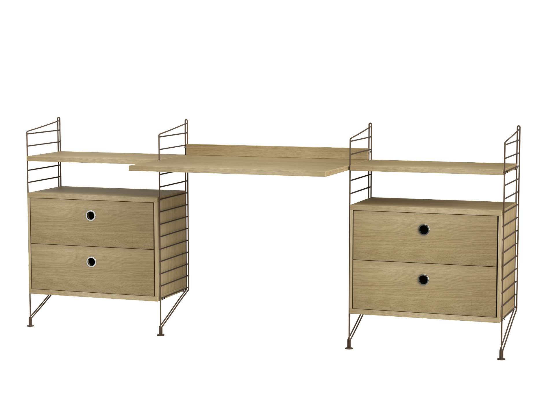 Schreibtisch mit Schubladen Braun Eiche Schreibtisch mit Schubladen Braun Eiche