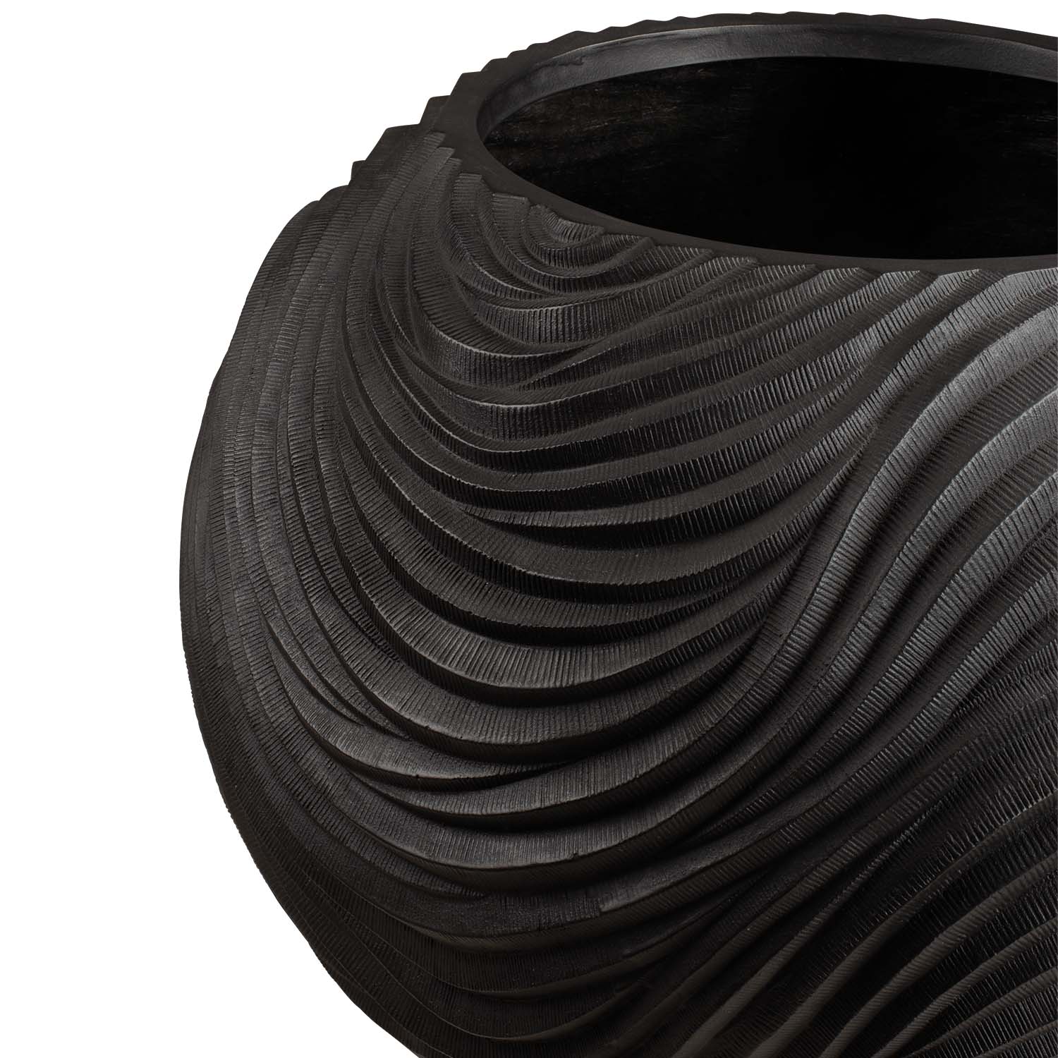 Curved River Pflanzgefäß Globe, Ø 50 cm, Höhe 40 cm Black Iron