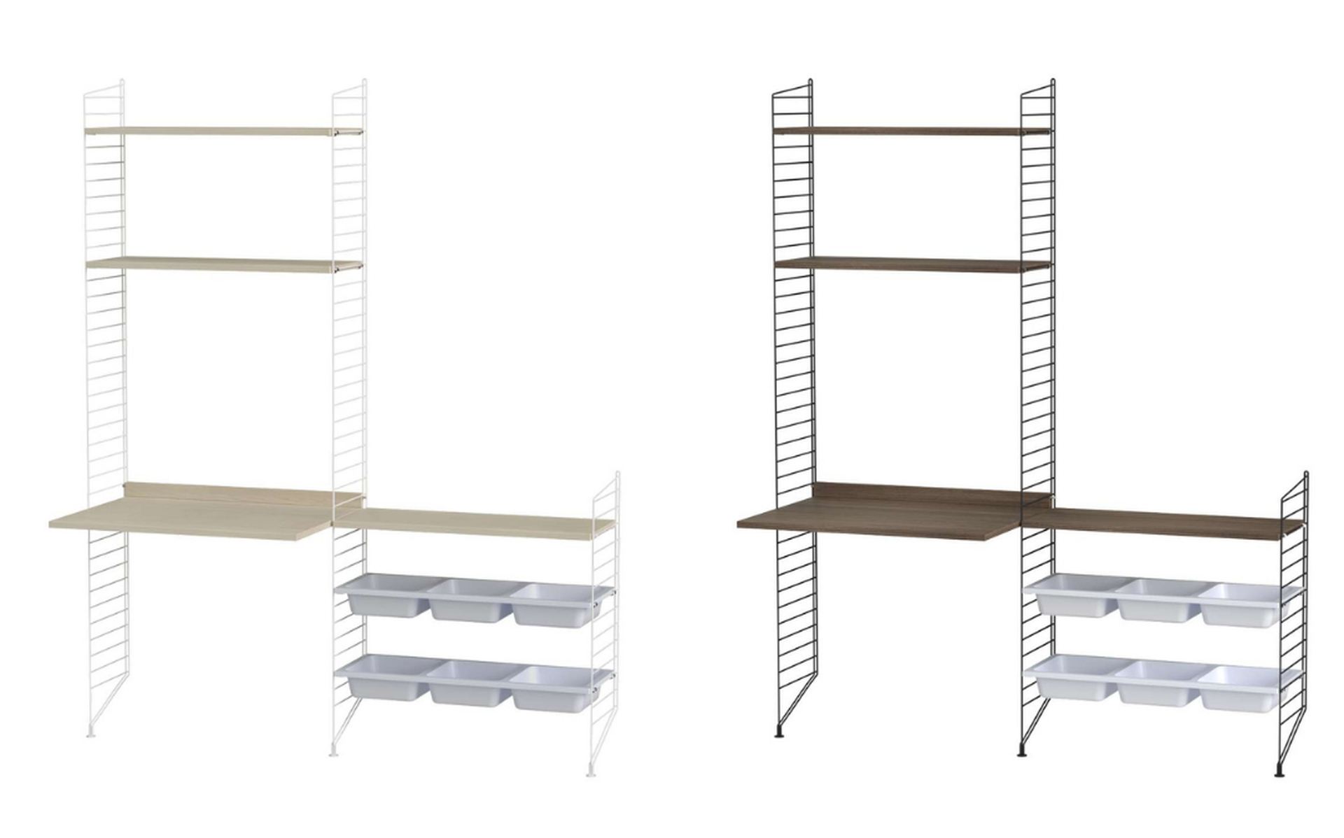 Höhenverstellbarer Kinderschreibtisch mit Aufbewahrung Höhenverstellbarer Kinderschreibtisch mit Aufbewahrung Schwarz Esche