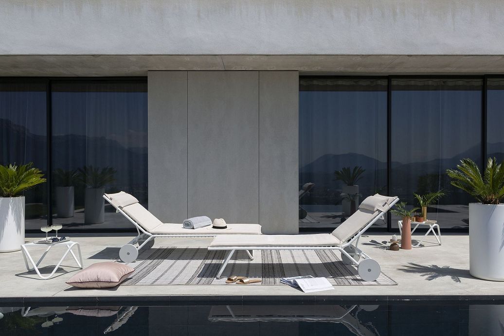 Outdoor Sonnenliege BAYANNE Jade / Gestell Titane Outdoor Sonnenliege BAYANNE Hedona / Beige Argile