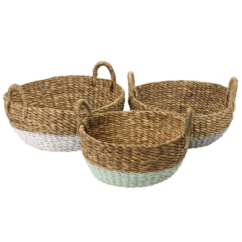 Korb Wasserhyazinthe mit Henkel – Aufbewahrungskorb mint S 35 x 24 cm