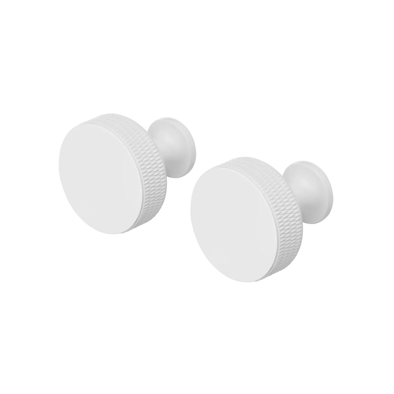 Rof Wandhaken rund 2er-Set – Design Haken mit Rändelstruktur Weiß