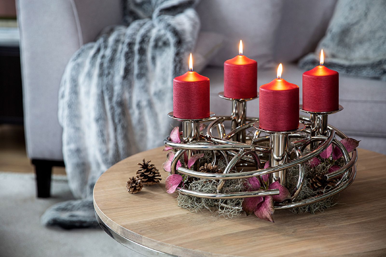 CORONA Adventskranz silber CORONA Adventskranz silber