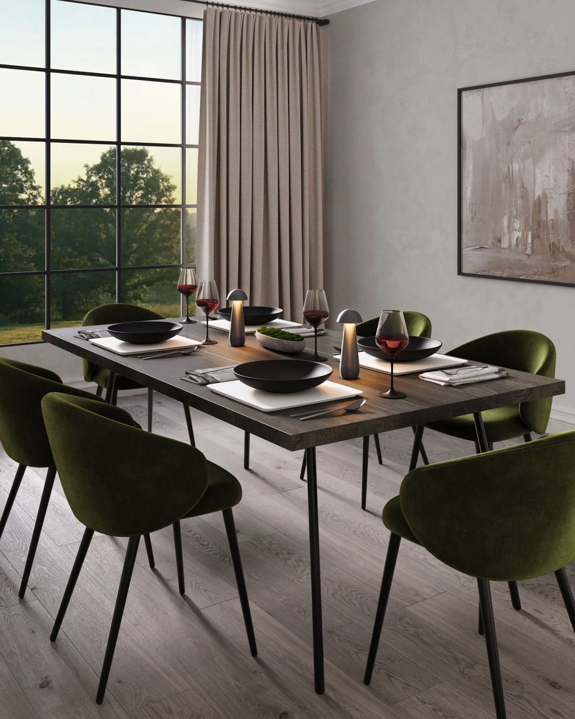 MODENA Akku-Tischleute - Pilzlampe 21 cm schwarz ceramic