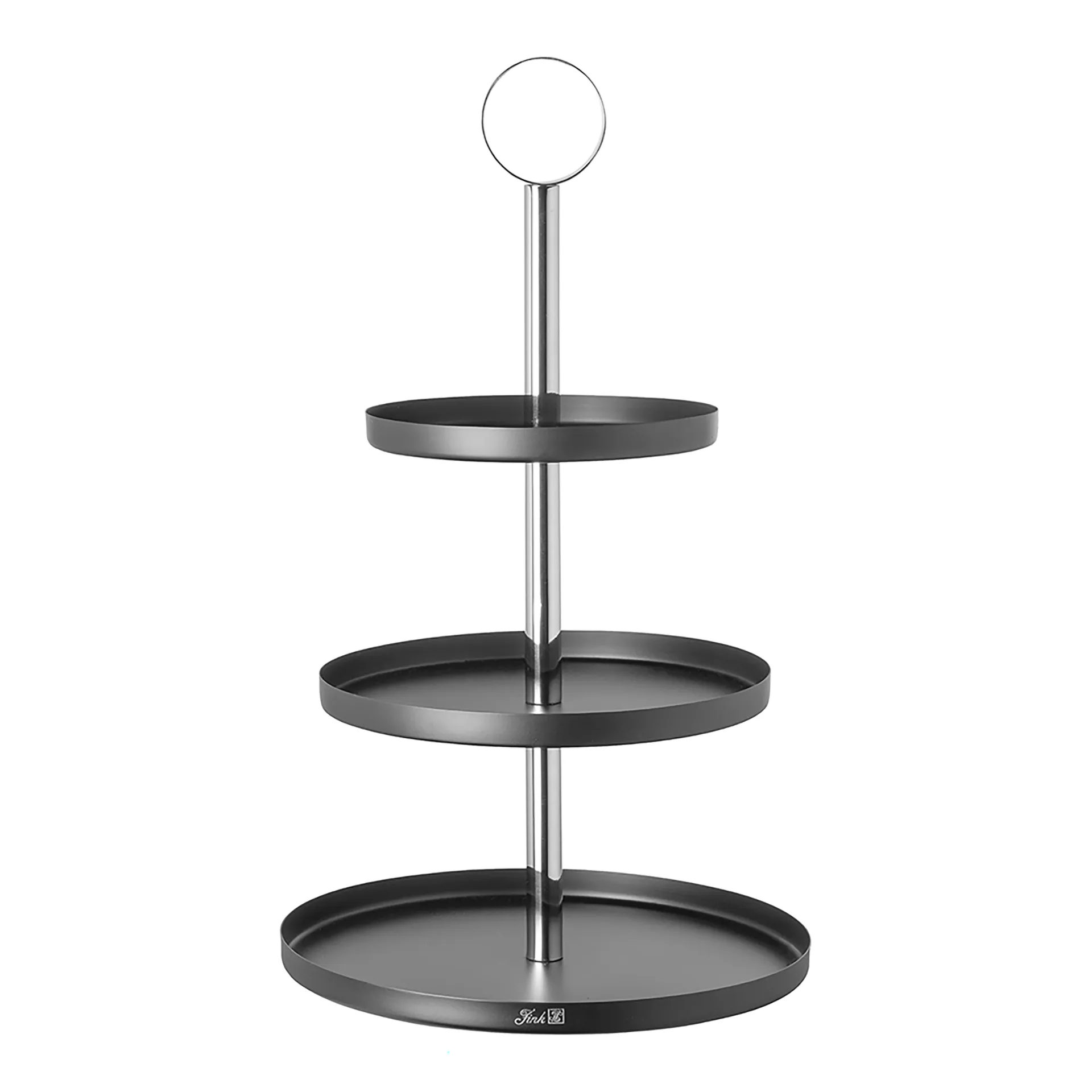 Fink Etagere 46 x 27 cm dreistöckig Tablett schwarz Stufentablett mit Haltering - Image 3