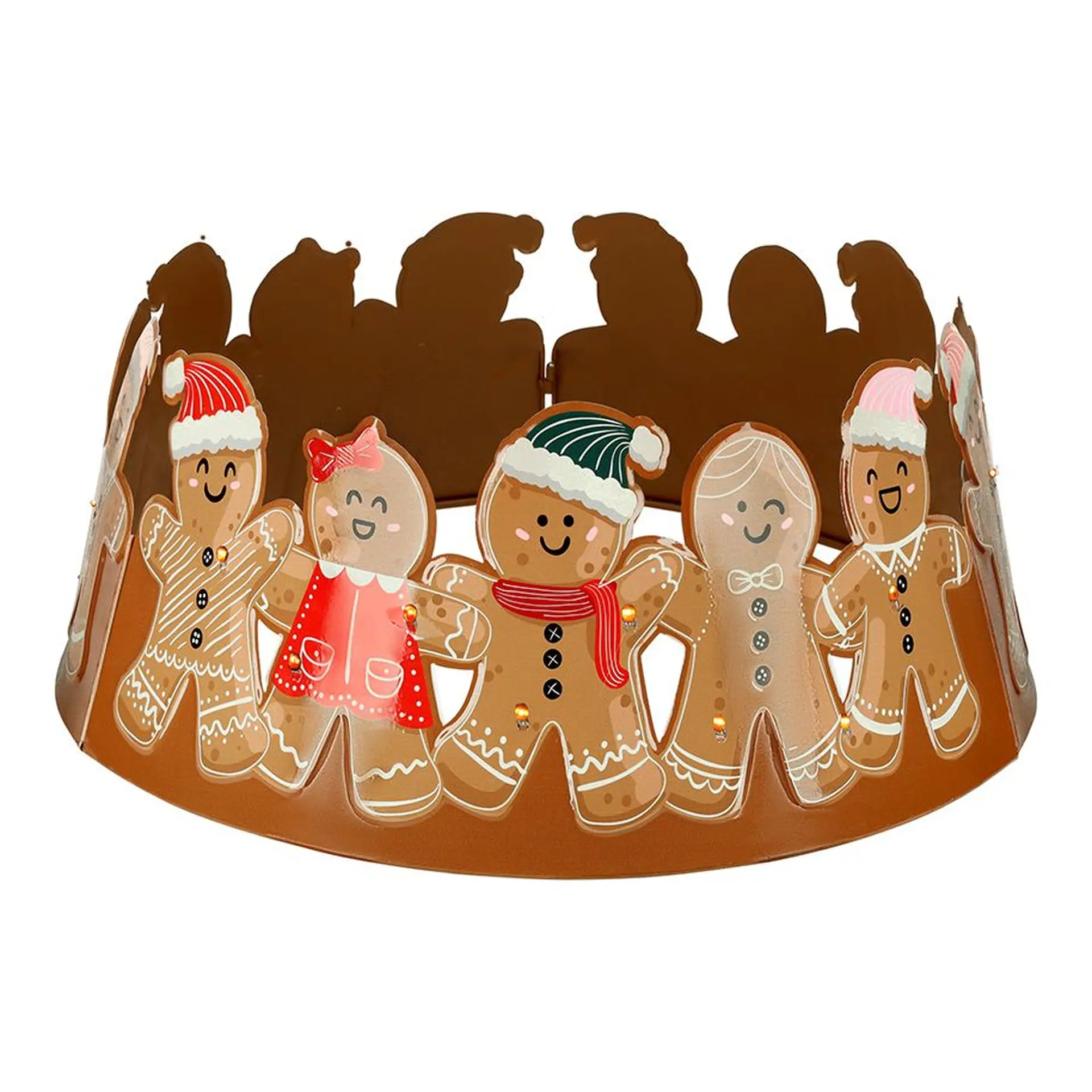 Metall Weihnachtsbaumkragen – Rot Lebkuchenmann 64 x 25 cm