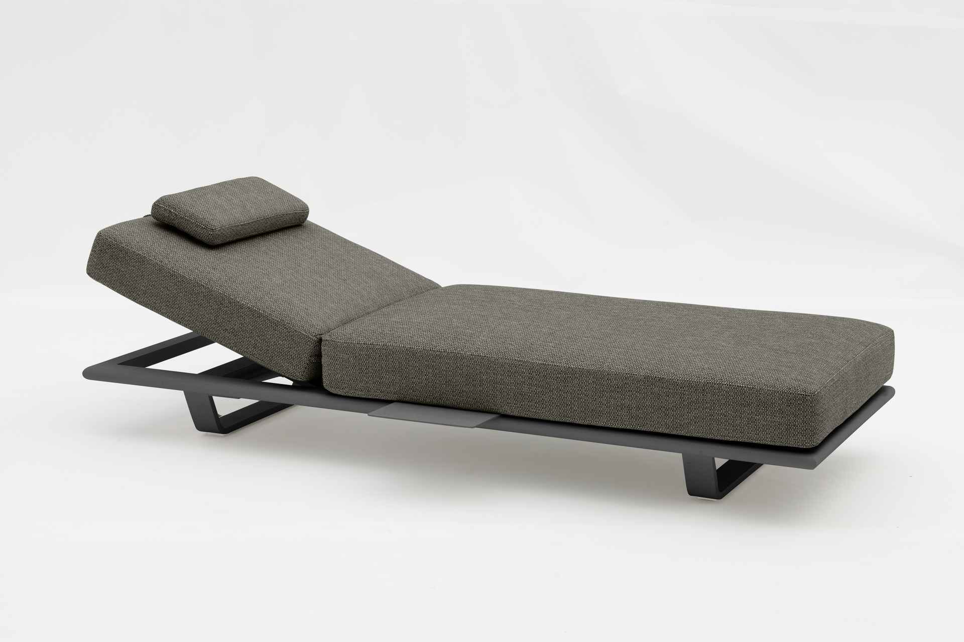 Twins Bequeme Einzel Sonnenliege Kohle