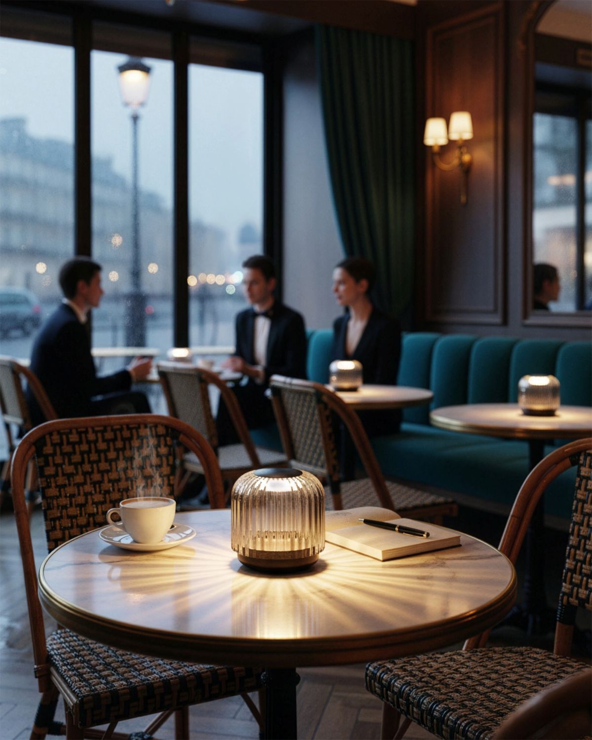 GRENELLE Akku-Tischleuchte – Dimmbar & Kabellos Schwarz