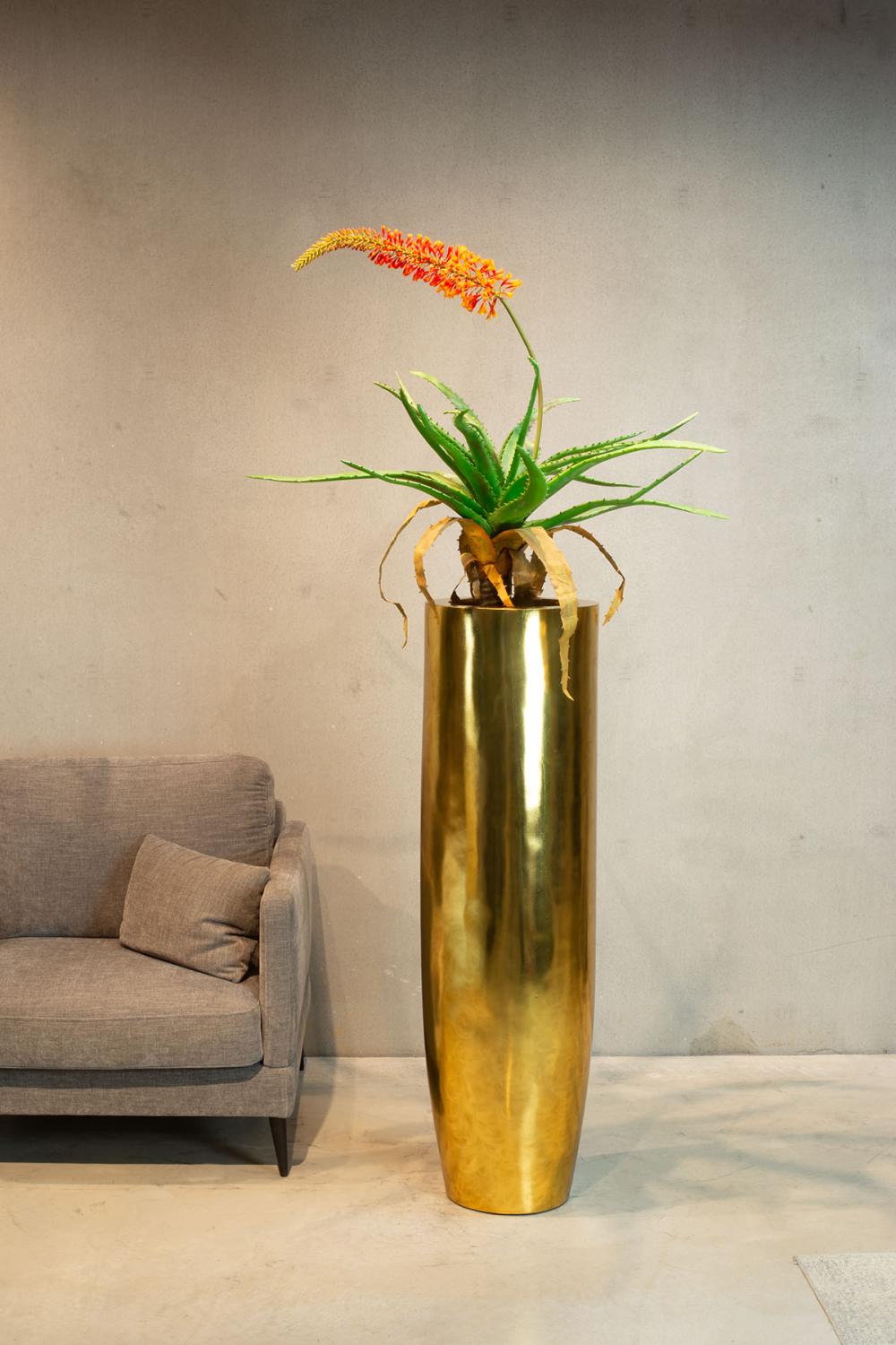Pandora elegante Bodenvase Ø 50 cm, Höhe 90 cm gold leaf