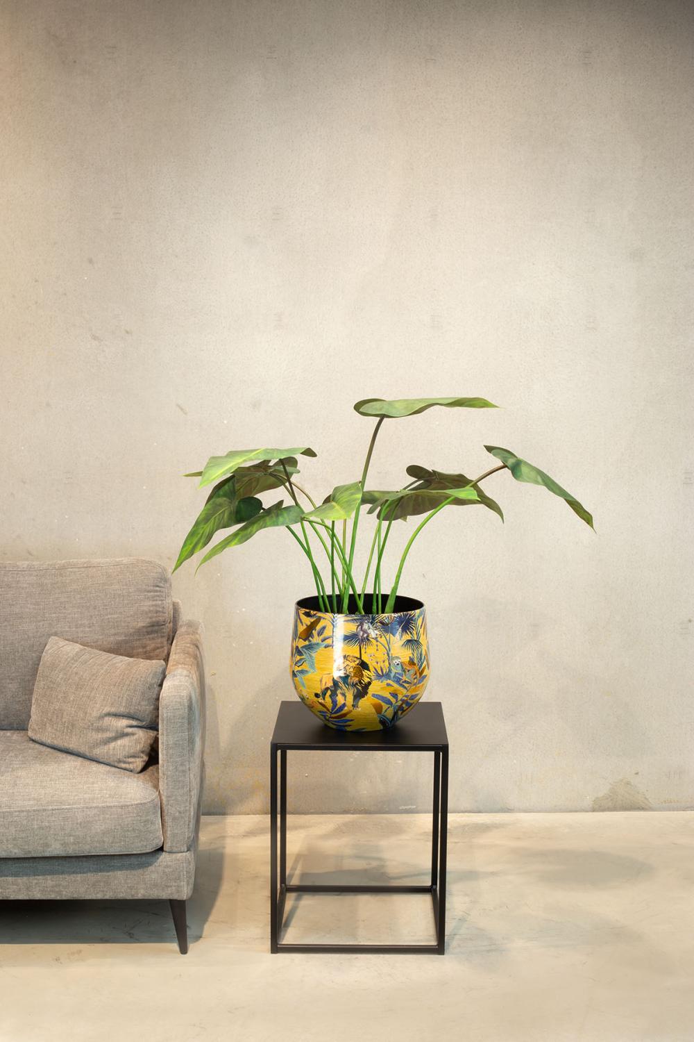 Nomad Lion goldener Übertopf mit Dschungel-Muster