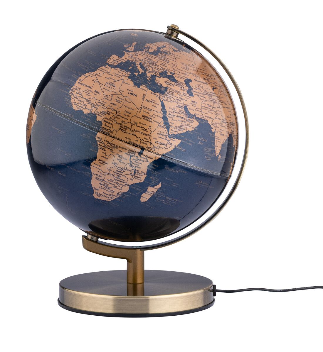Globus mit Licht Terra Blue/ Bronze Light