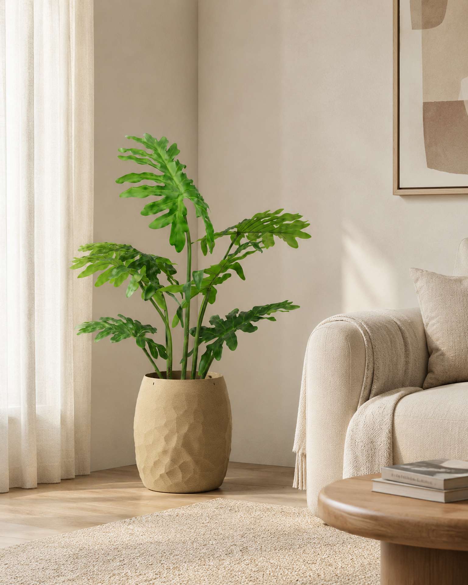Kunstpflanze mit Topf Baum-Philodendron 85cm mit Organic 3D Topf Midnight Black Kunstpflanze mit Topf Baum-Philodendron 85cm mit Organic 3D Topf Midnight Black