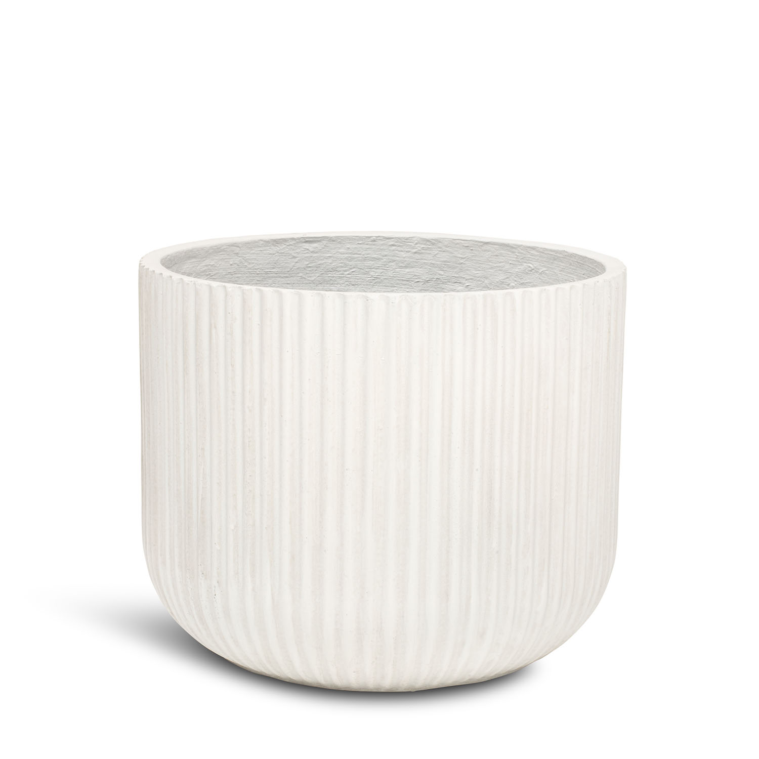 Linea Betontopf mit geriffelter Oberfläche Ø 37 cm, Höhe 30 cm weiß Linea Betontopf mit geriffelter Oberfläche Ø 37 cm, Höhe 30 cm weiß