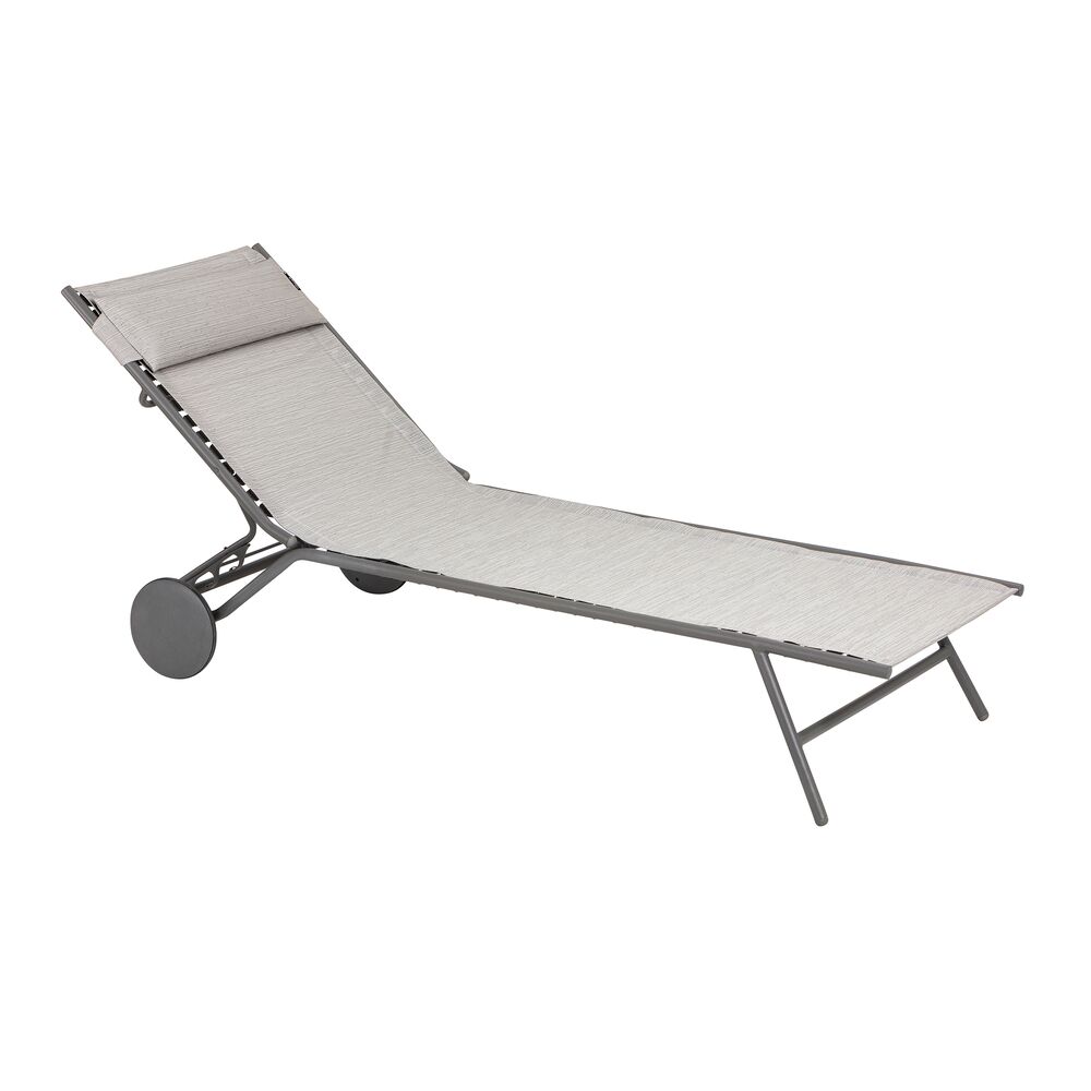 3614210026742.jpg Hohe Sonnenliege Miami HT II Batyline® Duo – klappbar & mit verstellbarer Rückenlehne Grau Galet