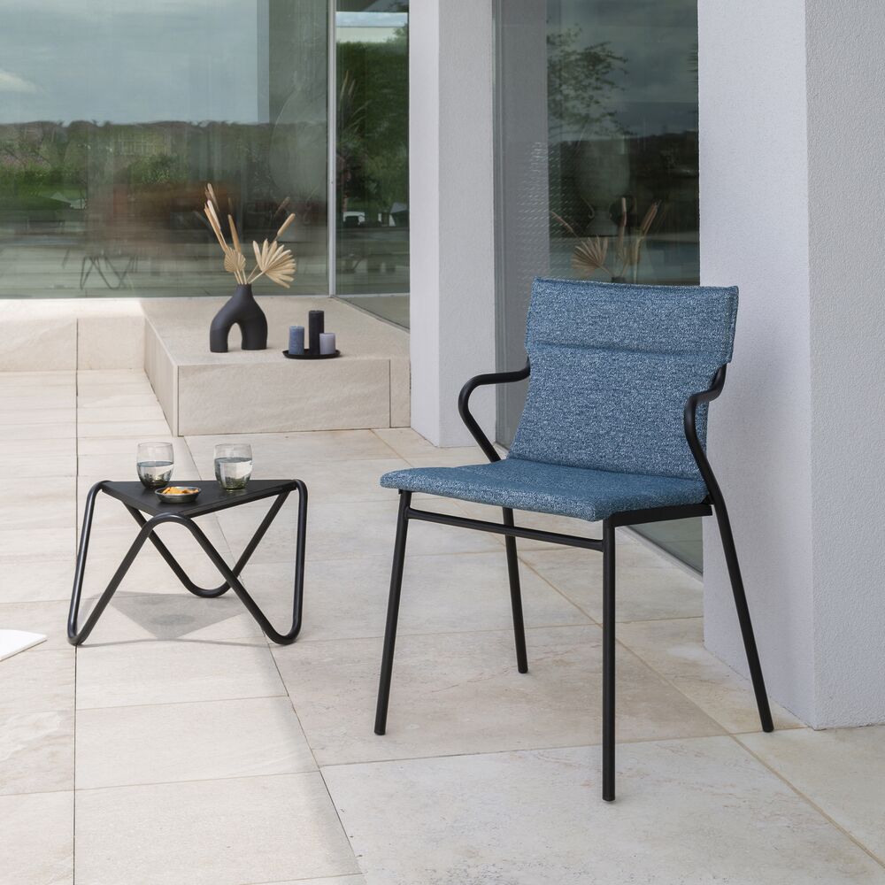 Stuhl mit Armlehne ANCONE Latte / Gestell Titane