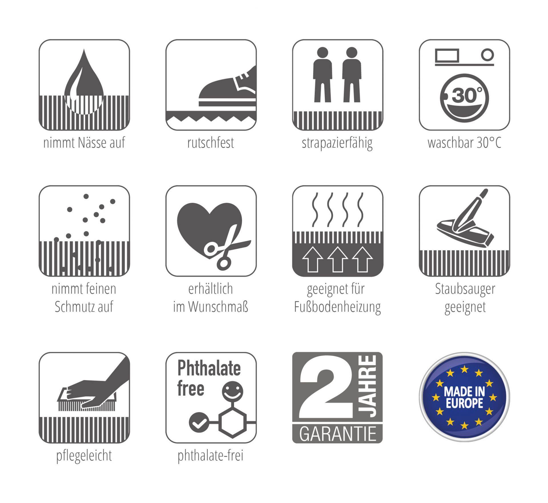 Miami Fußmatte 50x70 cm Gitter anthrazit-taupe Miami Fußmatte 50x70 cm Punkte beige