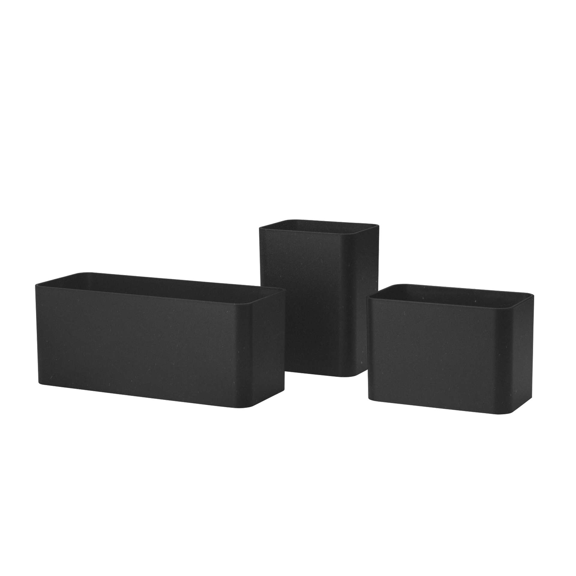 String System Aufbewahrungsbox 3er Set Schwarz