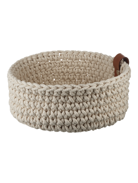 Häkelkorb Baumwolle M – Aufbewahrungskorb gehäkelt schwarz