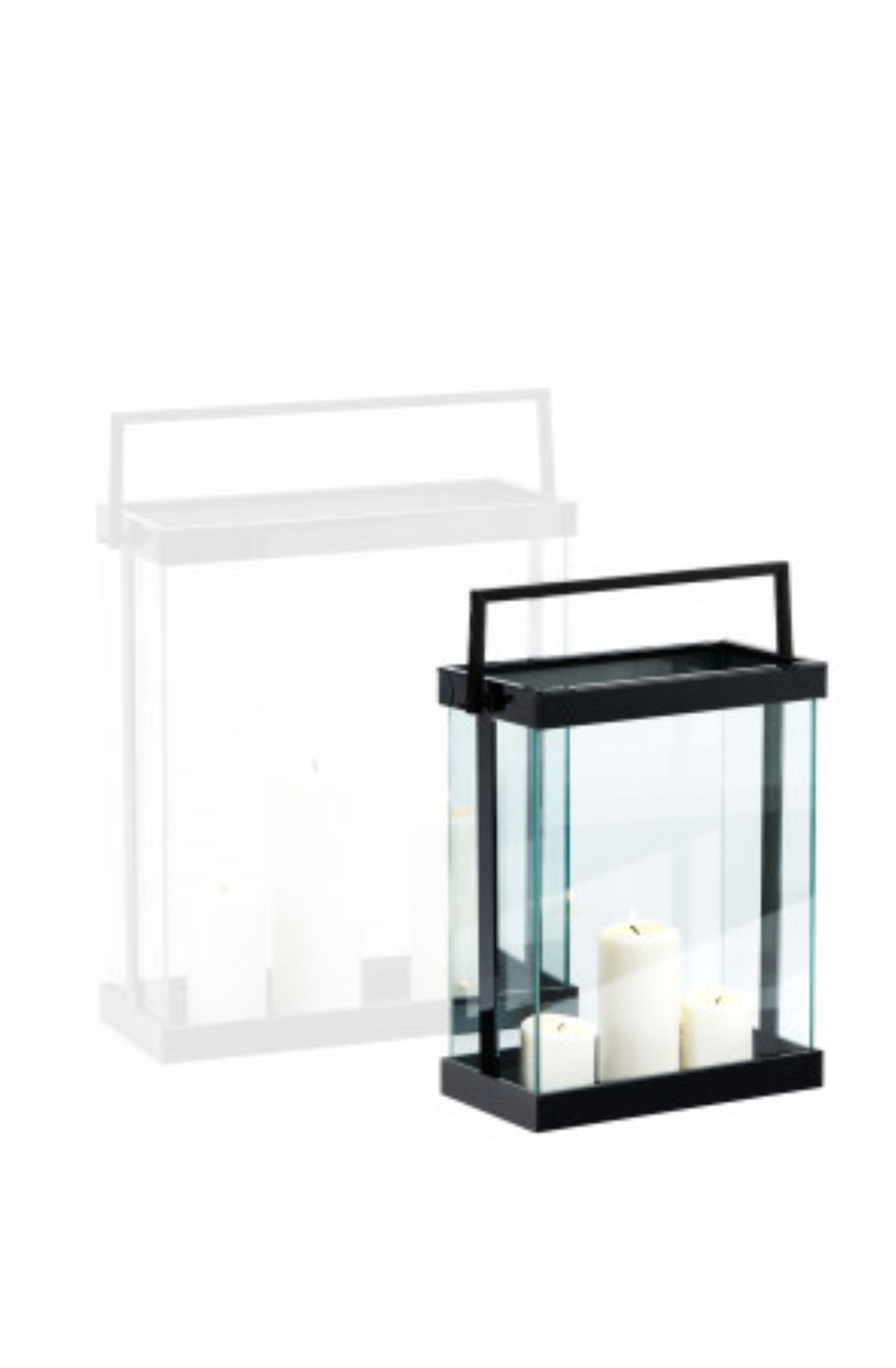 LUXOR geradlinige Laterne aus gehärtetem Sicherheitsglas 42 cm LUXOR geradlinige Laterne aus gehärtetem Sicherheitsglas 42 cm