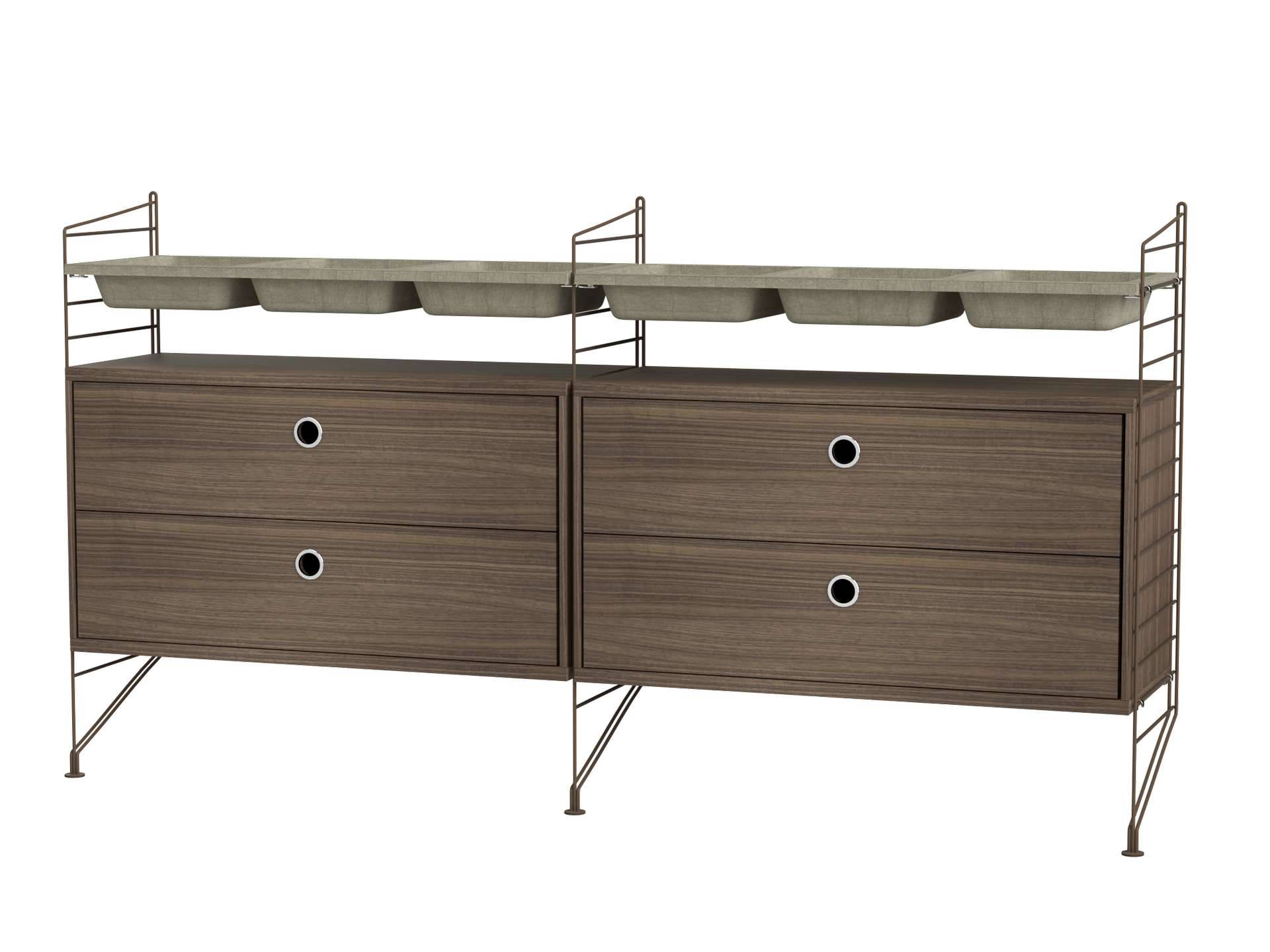 Sideboard mit Schubladen und Aufbewahrungseinsätzen Walnuss/Braun Sideboard mit Schubladen und Aufbewahrungseinsätzen Walnuss/Braun