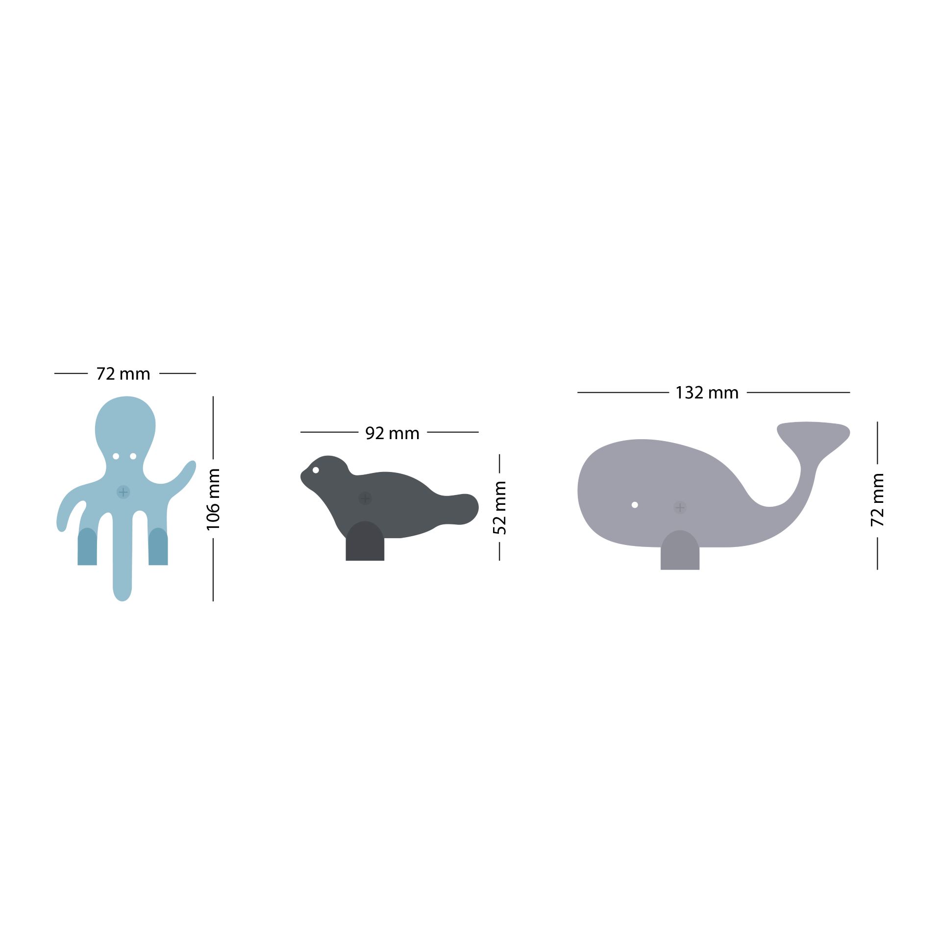 Wandhaken Zoo 3er Set Ocean Wandhaken Zoo 3er Set Ocean