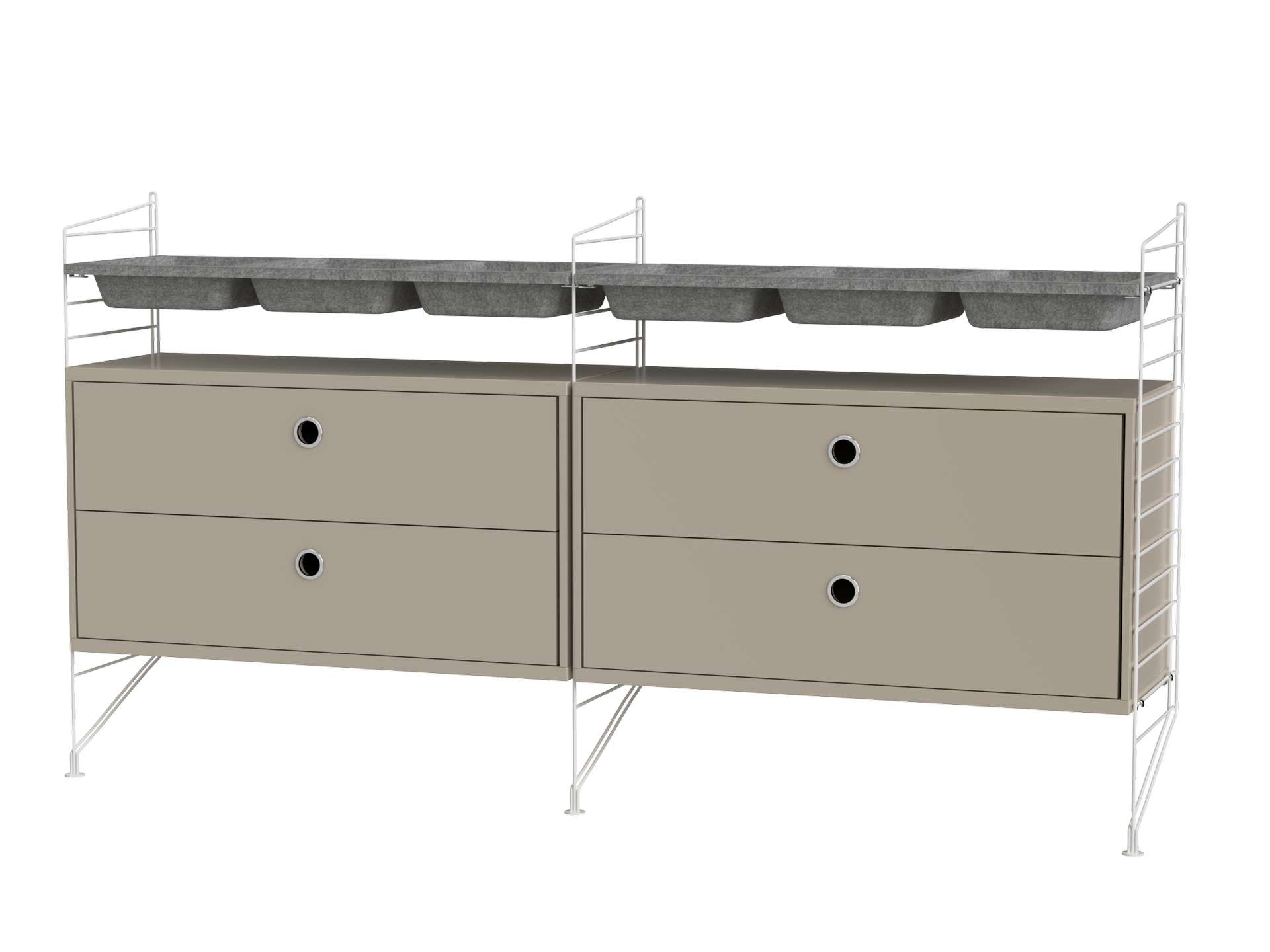 Sideboard mit Schubladen und Aufbewahrungseinsätzen Beige/Weiß