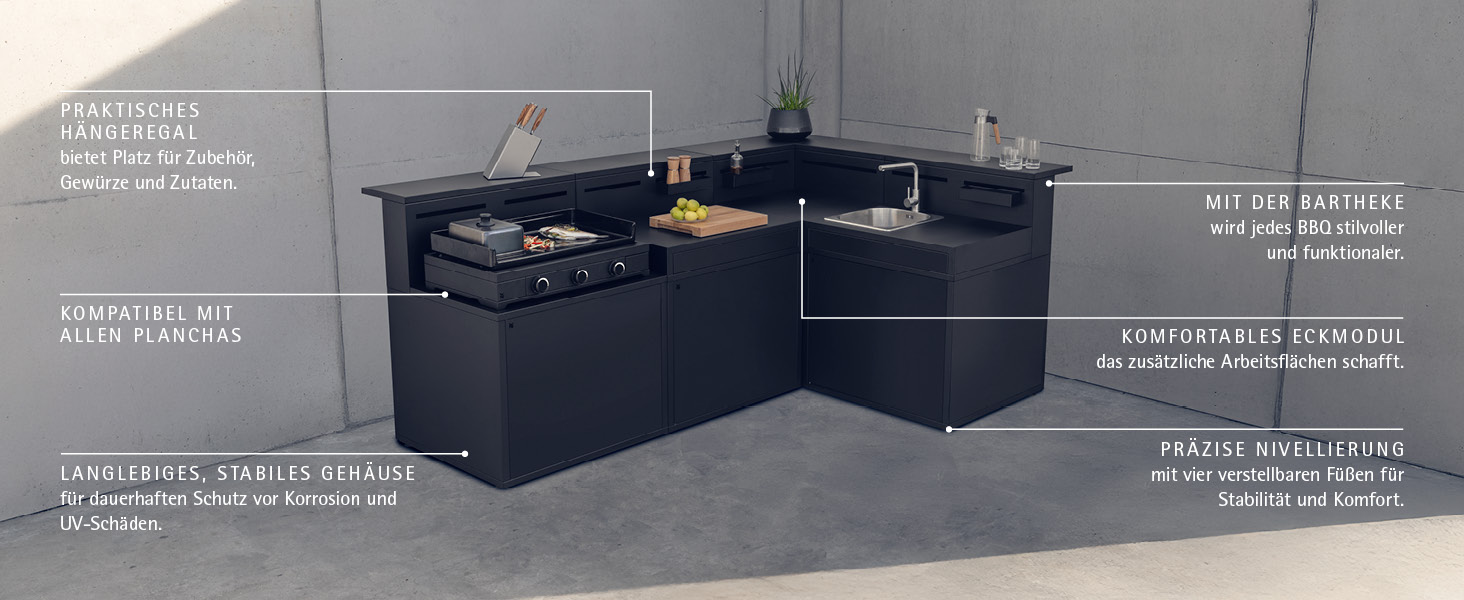 Outdoorküche Die Komfortable L: 277,2 cm
