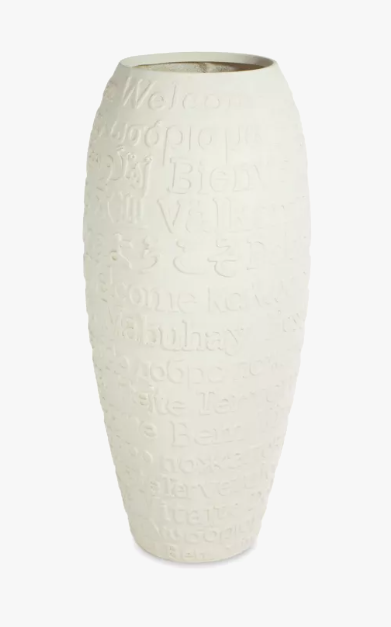 Welcome Bodenvase mit Schriftzug Willkommen Ø 52 cm, Höhe 120 cm Welcome Bodenvase mit Schriftzug Willkommen Ø 52 cm, Höhe 120 cm