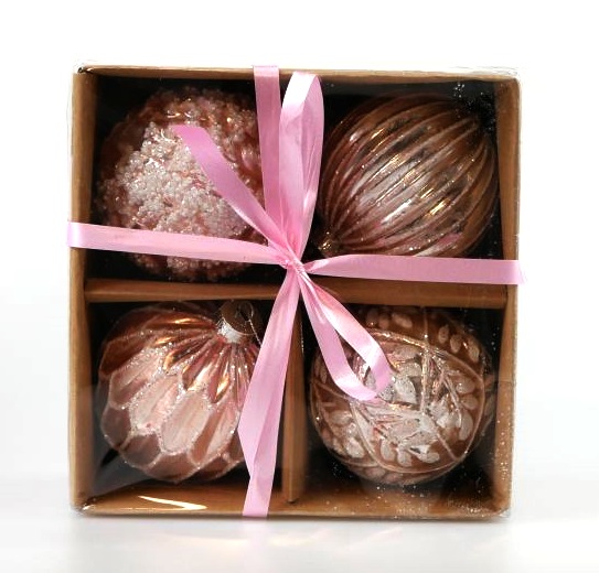 Glaskugel Rosa Ø 8 cm 4er Set