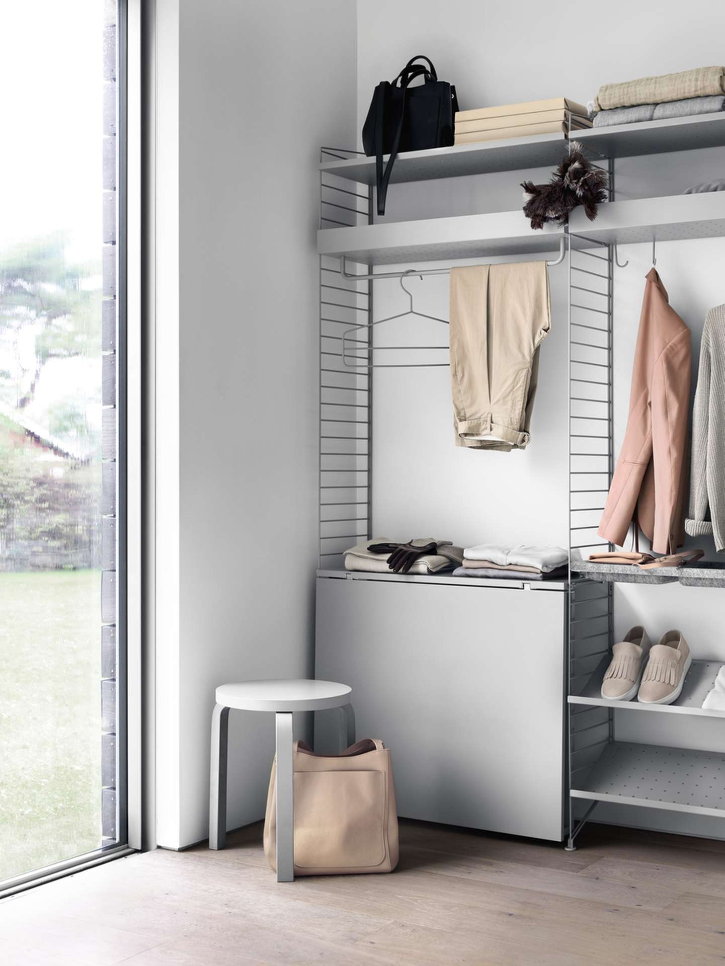 String System Kleiderbügel Dunkelgrau 4er Set