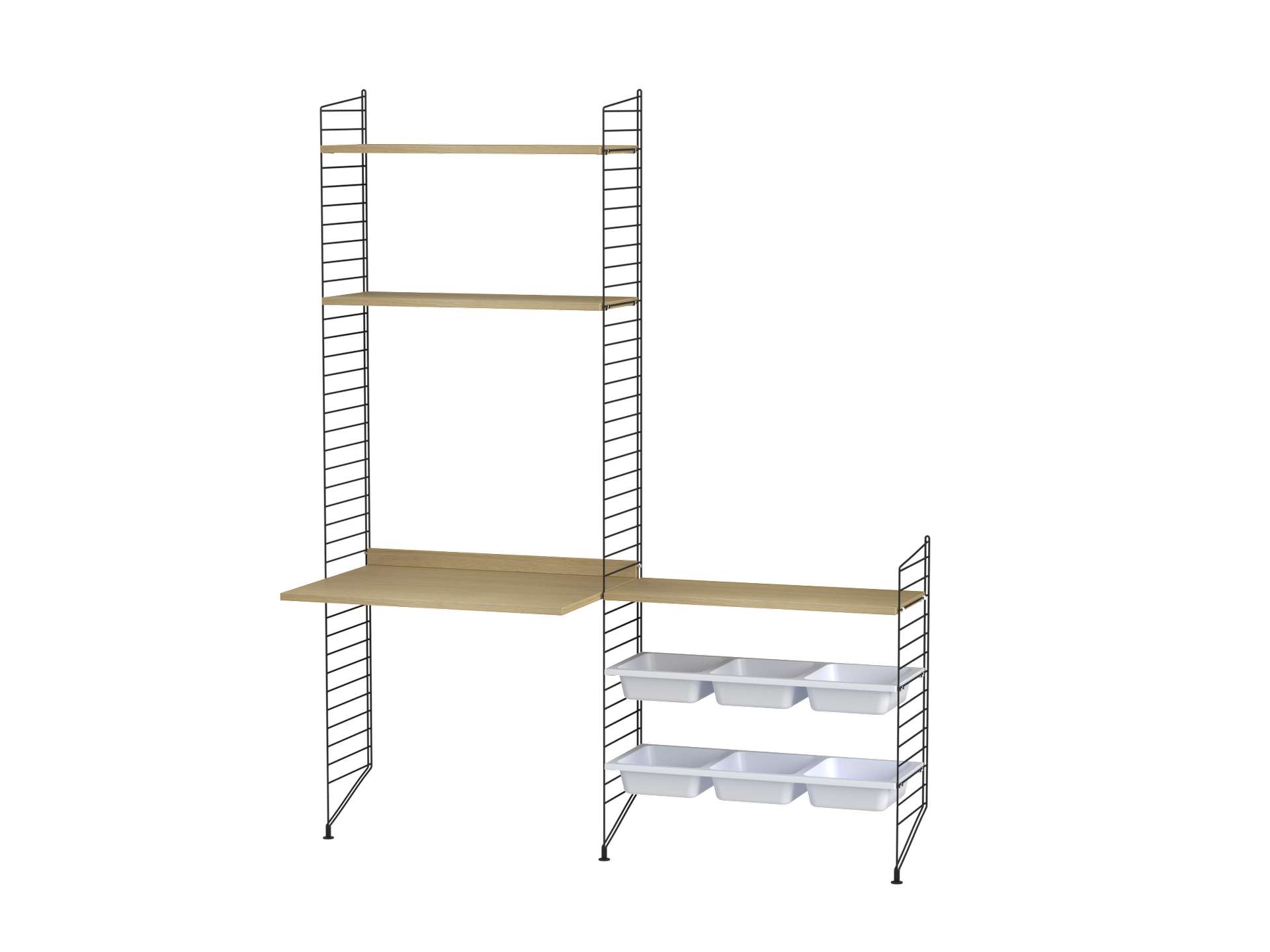 Höhenverstellbarer Kinderschreibtisch mit Aufbewahrung Schwarz Eiche Höhenverstellbarer Kinderschreibtisch mit Aufbewahrung Schwarz Eiche