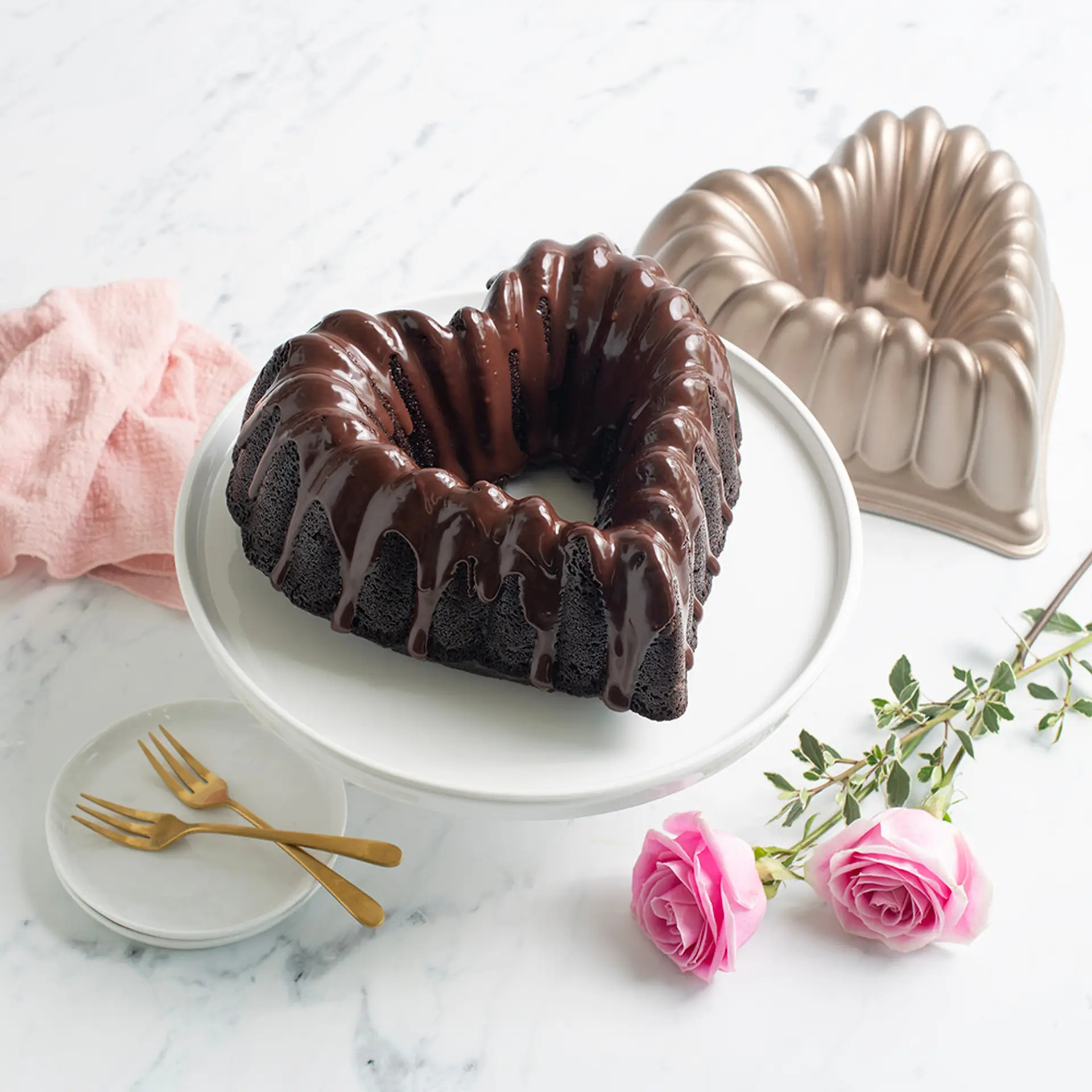 Kuchenform Herz Elegant Heart Bundt