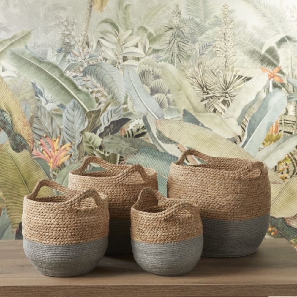 Korb Valencia aus Seegras – braun-grau, handgeflochten