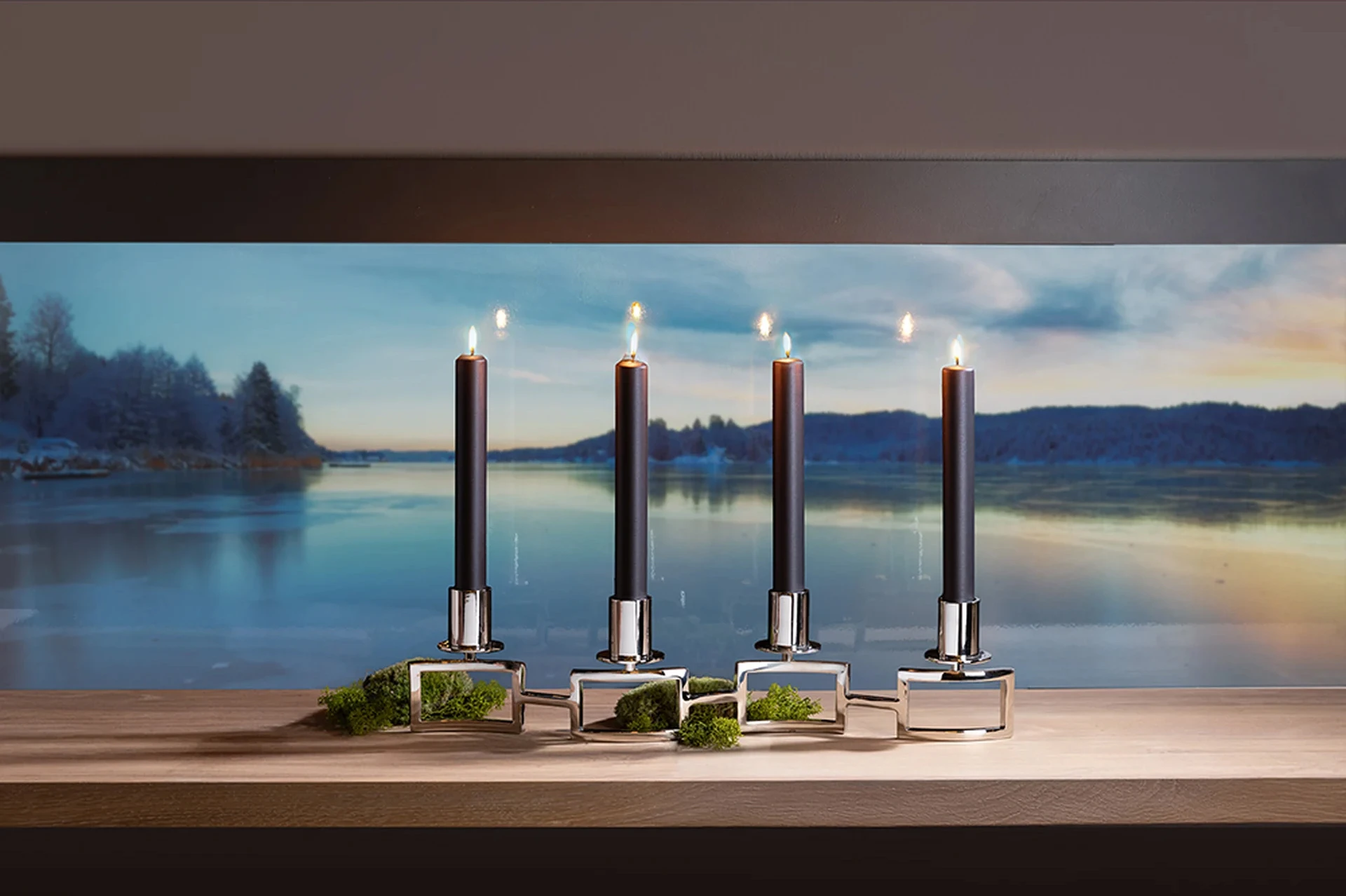 HOMMAGE filigraner Kerzenleuchter Edelstahl Silber
