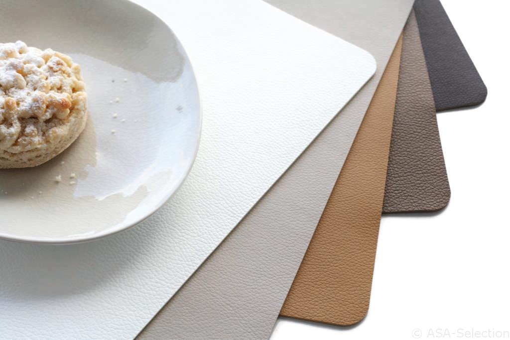 K1024_TABLETOPS Tischset leather optik pvc 46x33cm kale