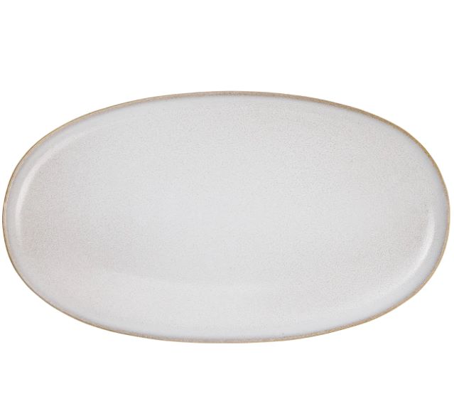 Saisons ovale Platte aus Steinzeug, sandfarben